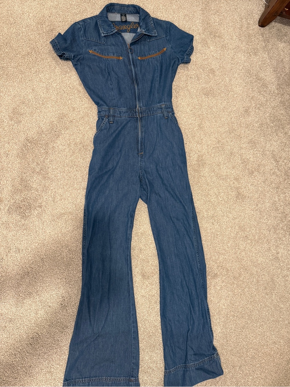 Wrangler Women’s Indigo Denim Jumpsuit with Zip Front, SNATCHED WAIST